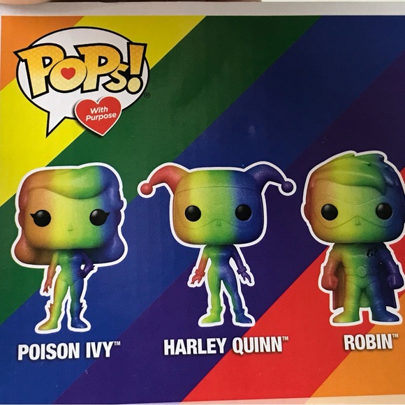 Funko Pop! Heroes: DC Comics Pride 3 Pack Poison Ivy Harley Quinn Robin Walmart - Picture 3 of 7